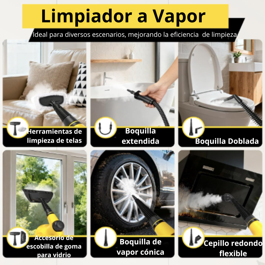 🧼✨ Limpia a fondo tu hogar sin químicos - Limpiador a Vapor Multifunción
