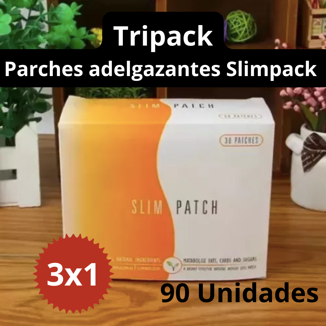 Pierde peso sin esfuerzo, de manera natural - Tripack Parches Slimp Patch (90 parches)