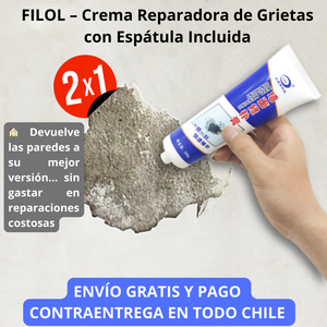 Crema Reparadora de Grietas en Pared 2X1 – FILOL con Espátula Incluida 🏠
