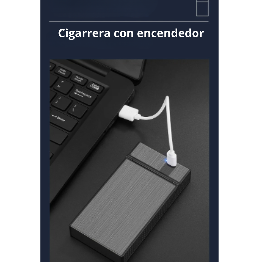 Cigarrera con encendedor