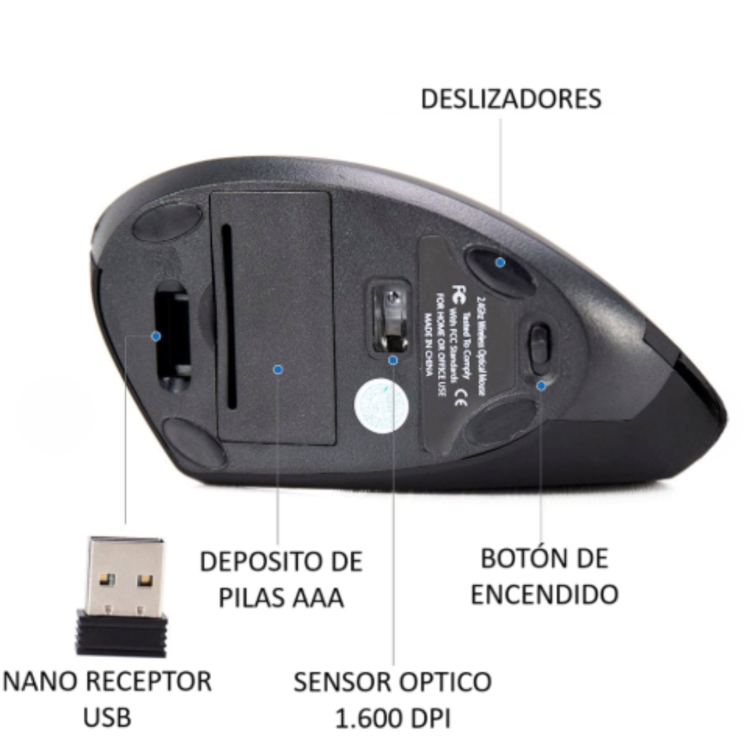 MOUSE ERGONÓMICO INALÁMBRICO