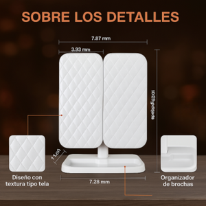 Espejo Luz LED Plegable Maquillaje