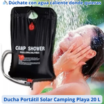🚿 Dúchate con agua caliente donde quieras - Ducha Portátil Solar Camping Playa 20 L