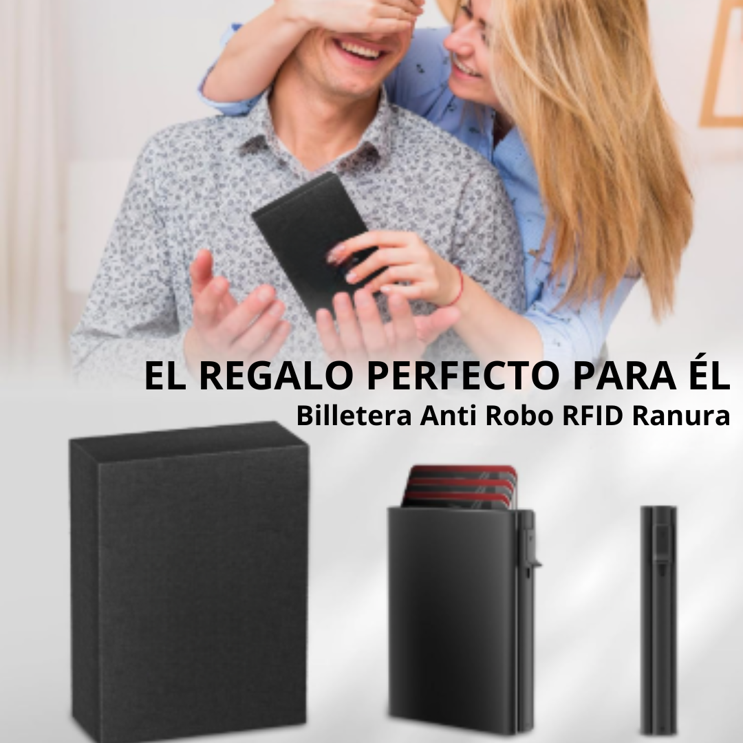 El Regalo Perfecto Para Él - Billetera Anti Robo RFID Ranura