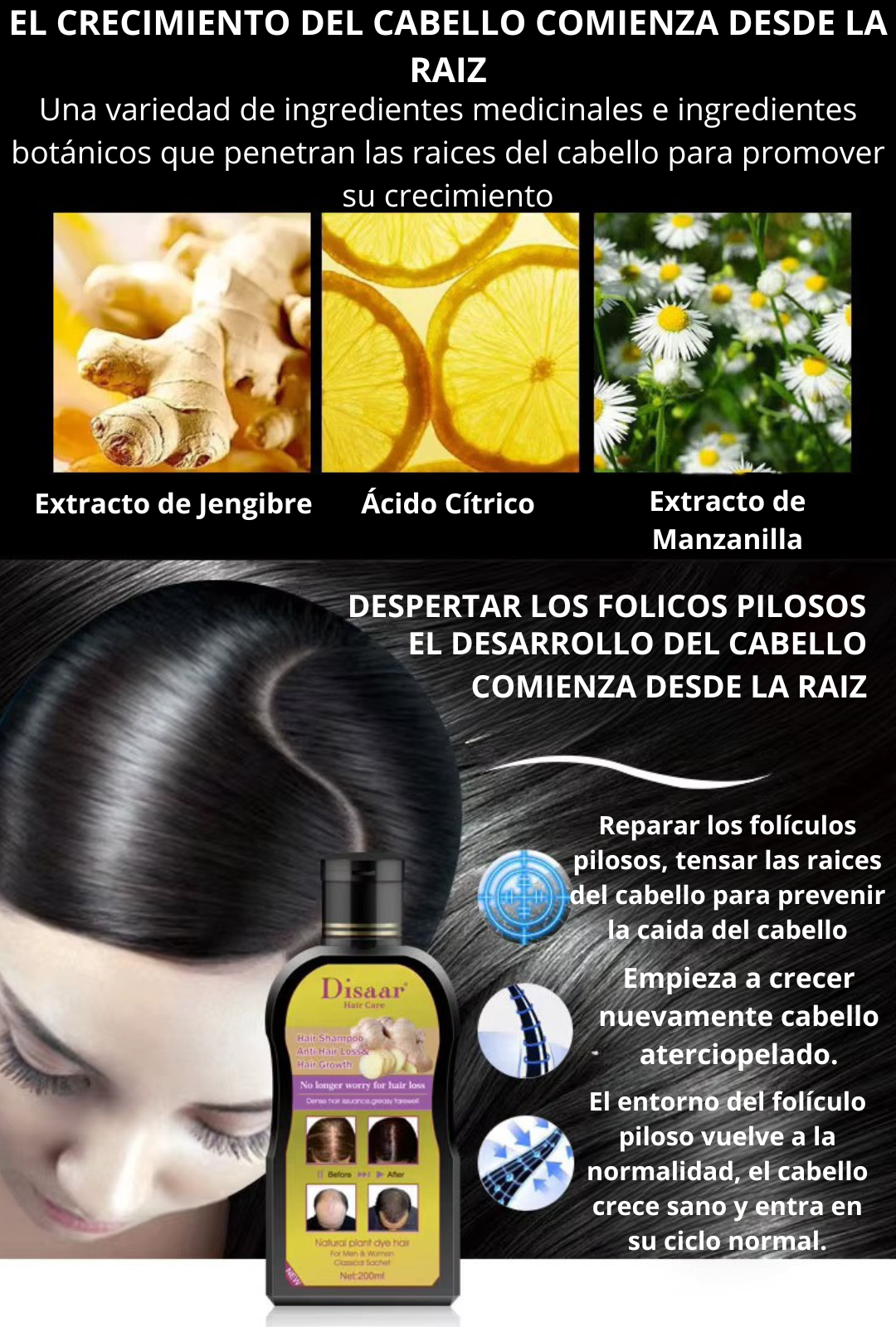 PACK SHAMPOO Y SERUM ANTICAIDA JENGIBRE