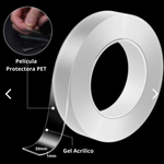 Adhesión Fuerte Sin Perforar  - CINTA NANO 5 METROS 2x1