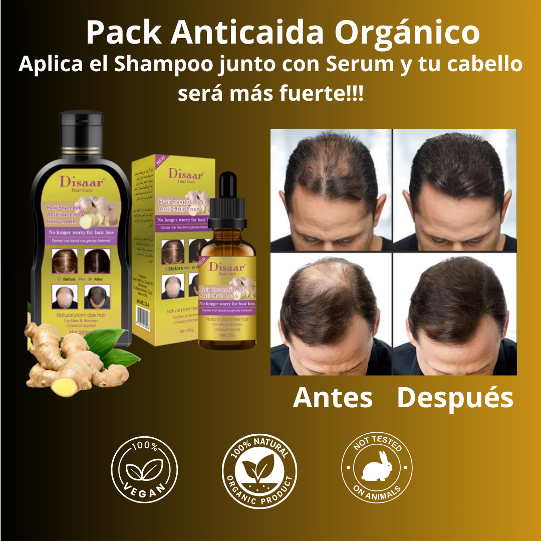 PACK SHAMPOO Y SERUM ANTICAIDA JENGIBRE